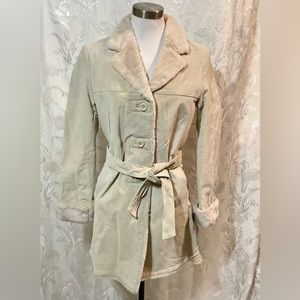 CaliberTake Cover Real Leather Beige Coat